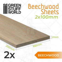 GSW: Doska z bukového dreva 2x100x250mm (2 ks)